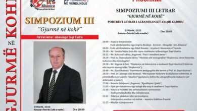 Photo of Në kuadër të manifestimit “Festojmë në vendlindje” do të mbahet simpoziumi tretë “Gjurmë në kohë”