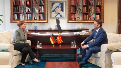Photo of Osmani takim me Ambasadoren e Republikës Federale të Gjermanisë në Shkup Petra Dreksler