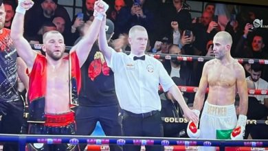 Photo of Boksieri shqiptar shtrin për toke kampionin bullgar, feston me flamurin kuq e zi