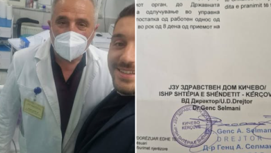 Photo of Specialisti i vetëm shqiptar shkarkohet edhe pas dy vendimeve në spitalin e Kërçovës