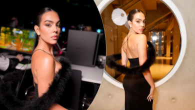 Photo of Georgina Rodriguez shkëlqen në një fustan dramatik në Javën e Modës në Paris