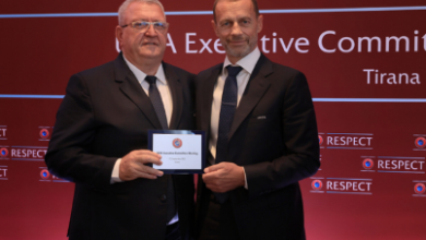 Photo of Mbledhja e UEFA-s në Tiranë/ Ceferin falënderon Dukën: Organizim perfekt i FSHF-së
