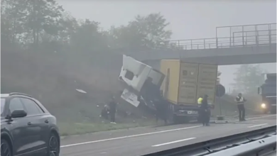 Photo of Aksident mes dy kamionëve në autostradën Prishtinë-Prizren