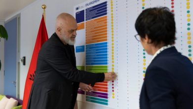 Photo of Shqipëria heq të gjitha pikat e kuqe nga “Muri i Zgjerimit” në Bruksel