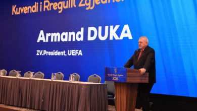 Photo of Armand Duka vlerëson lart progresin dhe zhvillimin e futbollit në Kosovë