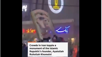 Photo of Turmat rrëzojnë statujën e Khomeinit (VIDEO)