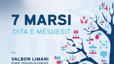 Photo of Valbon Limani: Të nderuar Mësues, faleminderit që mbroni e ndërtoni vlerat më të mira të karakterit dhe diturisë!