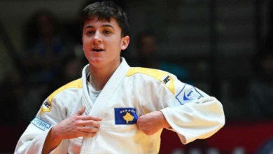 Photo of Laura Fazliu në finale të Grand Prix