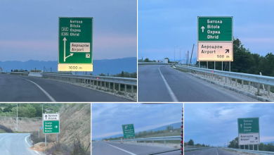 Photo of Faton Pollozhani denoncon: Sërish tabela vetëm në gjuhën maqedone në autostradën Kërçovë–Ohër