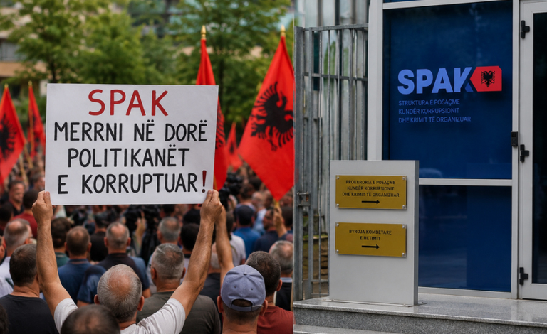 Protestuesit thirrje të fortë SPAK ut  Konfiskoni pasuritë e Edi Ramës dhe Sali Berishës 