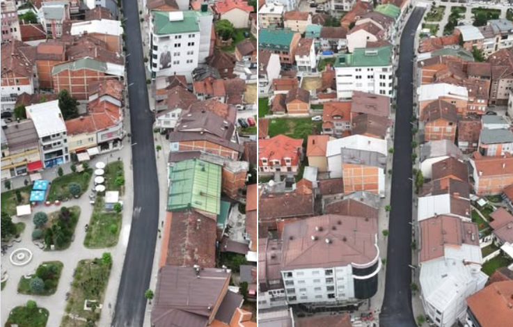 Gostivari po ndërtohet  Valbon Limani ndanë pamje nga përfundimi i asfaltimit të një pjese të rrugës  Ivo Lola Ribar 