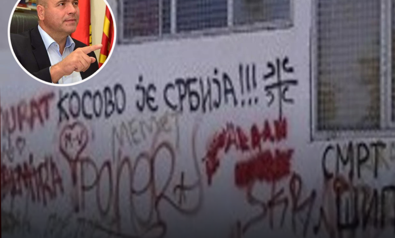 Dimitrievski reagon për grafitin  UÇK tek  Srpski Vez   por kurrë nuk reagoi për grafitet   Mrtov shqiptar  dobar shqiptar  