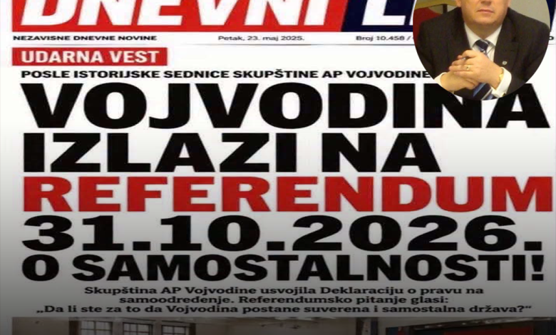 Maliqi  Me 31 tetor  Referendum për shkëputjen e Vojvodinës nga Serbia