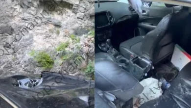 Photo of Mrekulli në rrugën e Thethit/ Guri bie mbi makinë dhe përfundon në kabinë, turistët shpëtojnë pa asnjë lëndim