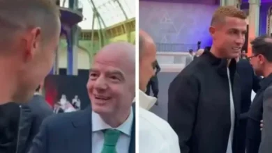 Photo of U takua me Infantinon, shikoni reagimin e çuditshëm të Ronaldos pasi largohet nga presidenti i FIFA-s