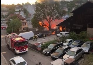 Photo of Shpërthim dhe zjarr i madh në Schaffhausen të Zvicrës, dridhjet u ndjenë në zonën përreth