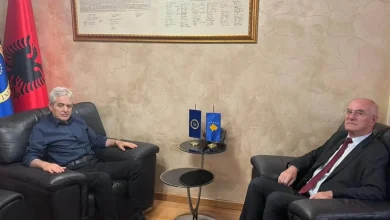 Photo of Ahmeti pret në takim lamtumirës Konsullin e Përgjithshëm të Kosovës në Strugë, Agim Krasniqin