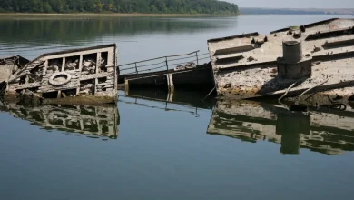 Photo of Niveli i Danubit po bie aq shumë sa që anijet e Luftës së Dytë po shfaqen