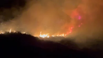 Photo of Zjarr i madh gjatë natës në Qishbardhë të Vlorës, era ka favorizuar përhapjen e flakëve