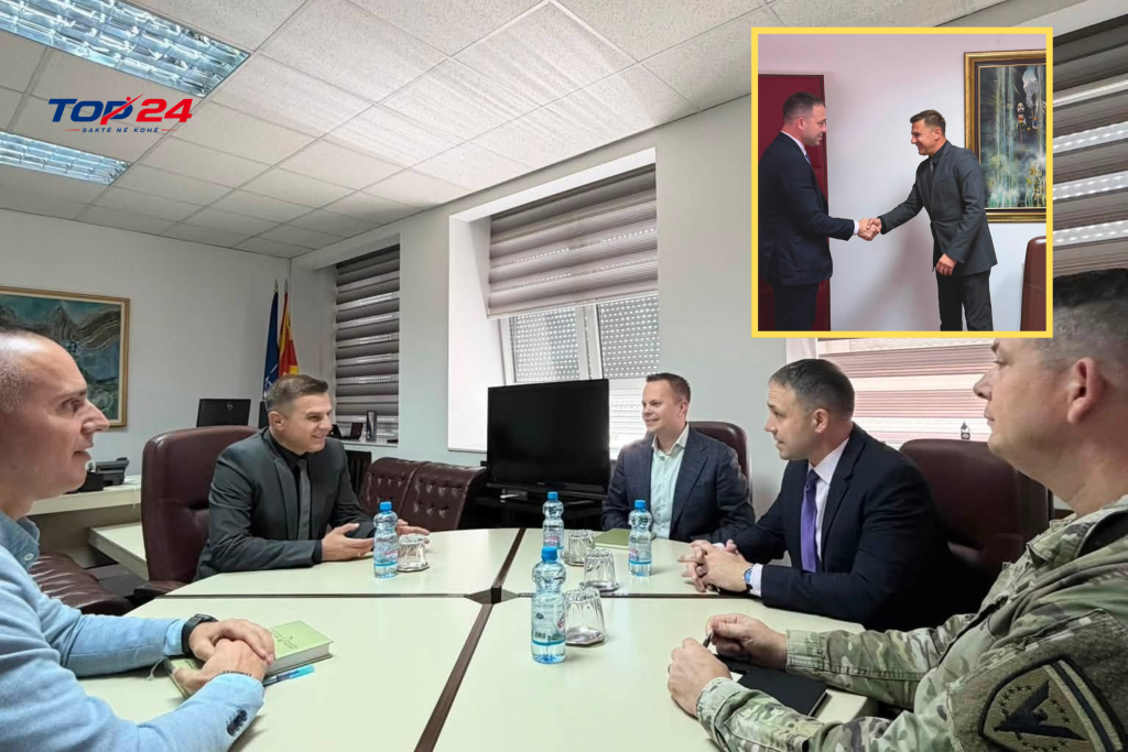 Shabani pret në takim atashehun ushtarak të SHBA ve  Andrew K  Shealy  Atasheun e Forcave Ajrore  Victor Belov