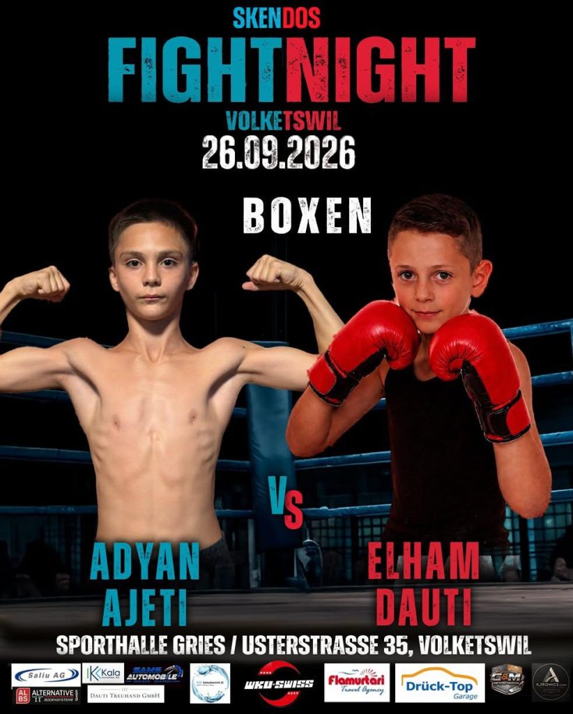 Skendos Fightnight  Ndeshja e madhe e boksit mes Adyan Ajetit dhe Elham Dautit vjen më 26 shtator në Volketswil