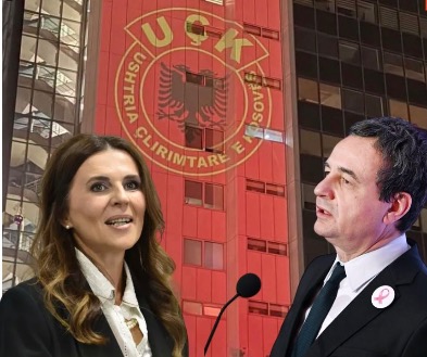 Logo e UÇK së në ndërtesën e Qeverisë  Çitaku  UÇK ja ka nevojë për mbrojtje shtetërore  jo për instalacione e fjalë boshe