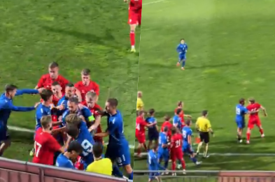 Tension dhe grushte në fushë  Serbi Rusi si arenë lufte  VIDEO 