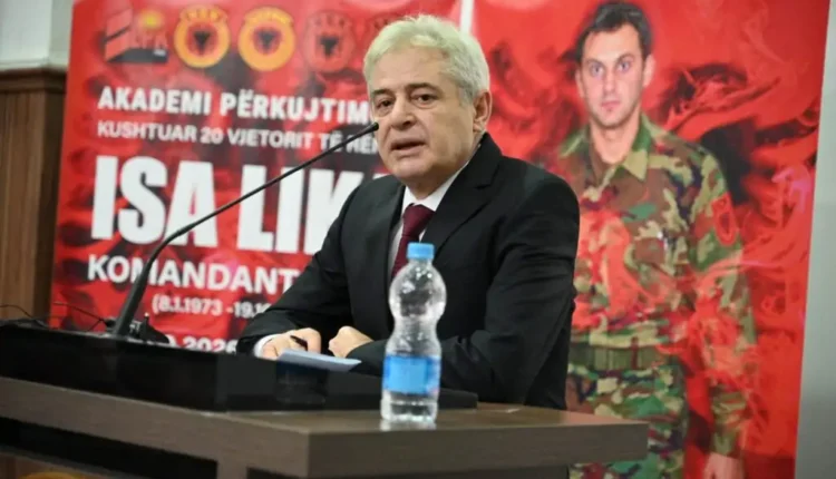 Ali Ahmeti kujton Komandant Ilirin në 20 vjetorin e ndarjes nga jeta  Ishte unifikues dhe njeri i fjalës