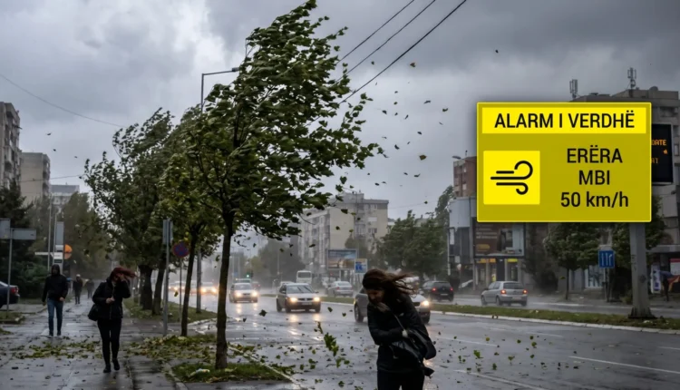Alarm i verdhë në Maqedoninë e Veriut  erëra mbi 50 km h 