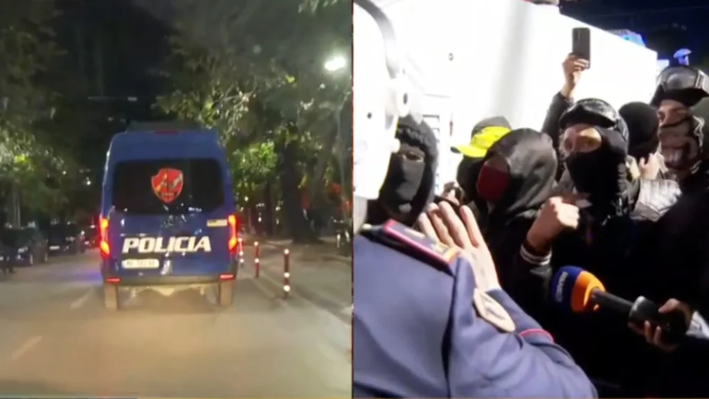  Jepni dorëheqjen  nuk duam ta shkatërrojmë Tiranën    Armëpushim  në protestë  të rinjtë debatojnë me oficerin e policisë  Na arrestoni  por mos gjuani kur jemi në tokë