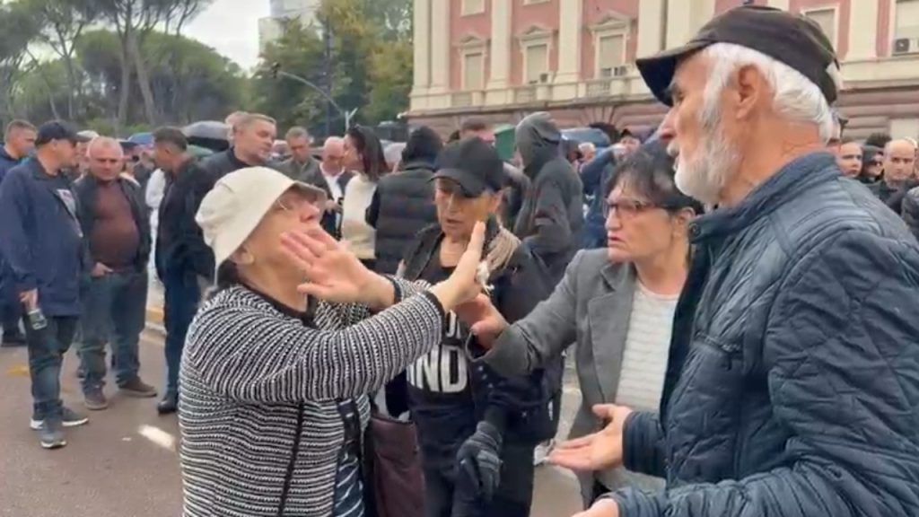 Një protestuese del pro dialogut me Ramën  debaton ashpër me tubuesit e tjerë